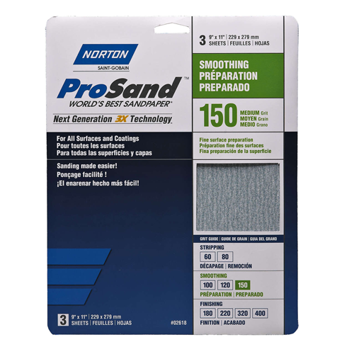 9" x 11" 150 ProSand Paper Sheets 3Pk