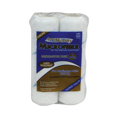 ArroWorthy 9" x 3/8" Nap Microfiber Roller Covers (4pk)
