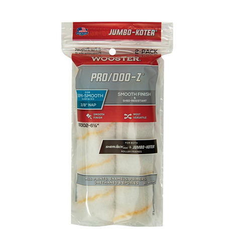 Wooster 6-1/2" Jumbo-Koter Pro/Doo-Z 3/8" Nap Mini Roller Cover 2Pk