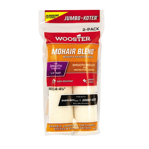 Wooster 4-1/2" Jumbo-Koter Mohair 1/4" Nap Mini Roller Cover 2Pk