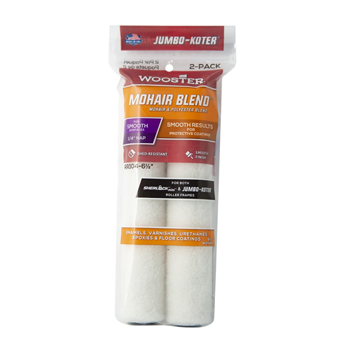 Wooster 6-1/2" Jumbo-Koter Mohair 1/4" Nap Mini Roller Cover 2Pk