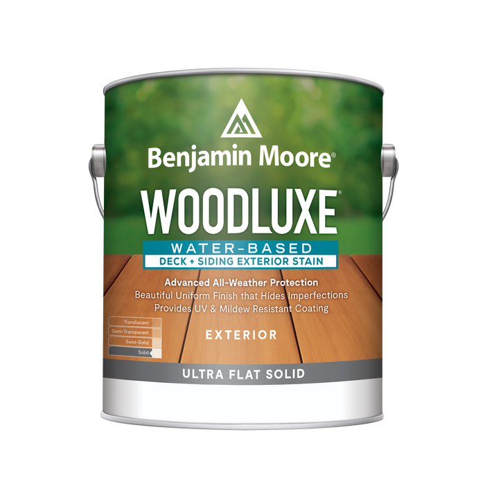 Woodluxe® Water-Based Deck + Siding Exterior Stain - Ultra Flat Solid 0695