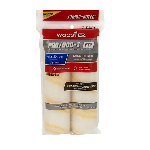 Wooster 6 1/2" X 1/2" Pro/Doo-Z FTP Closed-End Jumbo-Koter 2-Pack